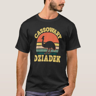 Camiseta Homens Cassowary Avô Fofa Cassowary Festa Polonês