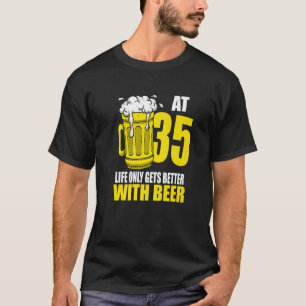 Camiseta Homens Cerveja Bebendo De 35 Anos