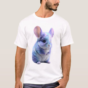 Camiseta Homens Chinchila Fantasia Fofa Roxo Pastel
