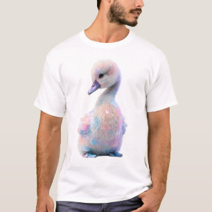 Camiseta Homens Cisne Cigano de Algodão Doce Pastel