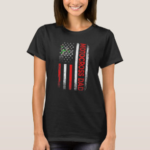 Camiseta Homens Clássicos Retro-Americanos Bandeiras Motocr