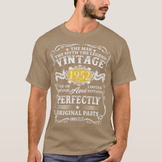Camiseta Homens Com 70 Anos Presentes Vintage 1952 Man Myth