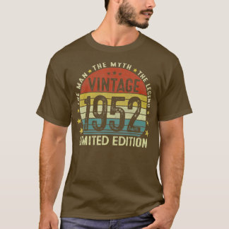 Camiseta Homens Com 70 Anos Presentes Vintage 1952 Man Myth