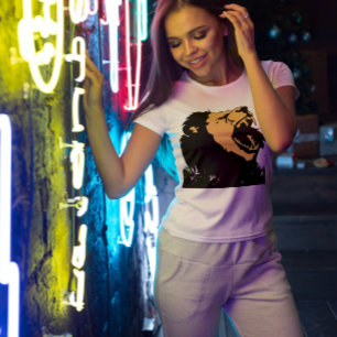 Camiseta Homens com cabeça de leão