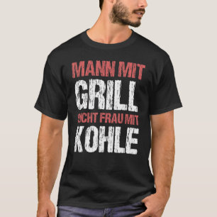 Camiseta Homens Com Grelha Viciada Com Carvões