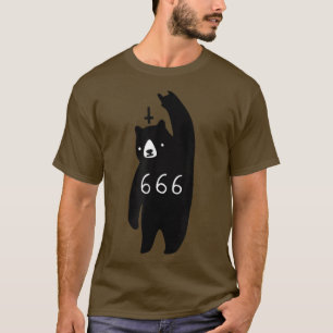 Camiseta Homens com Impressão de Metal do Urso Negro Mulher