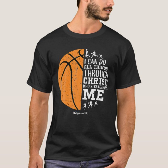 Camiseta Homens Cristãos De Basquete Meninos Crianças Gif R (Frente)