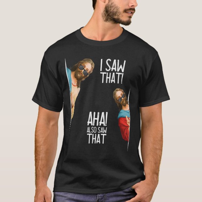 Camiseta Homens Cristãos Vi Que Aha Também Viu Que (Frente)
