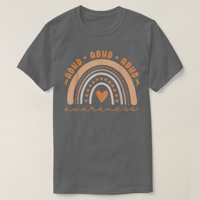 Camiseta Homens Cuja Consciência ADHD Arranque Arco-Íris La (Frente do Design)