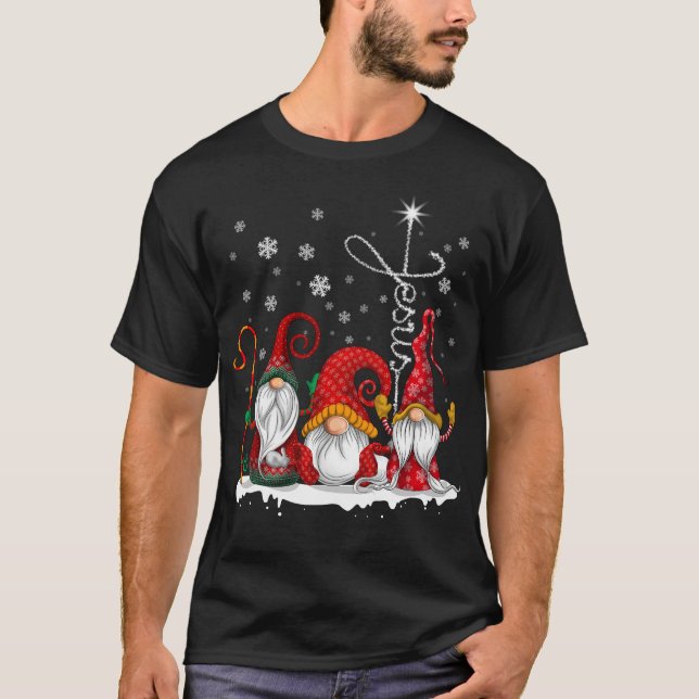 Camiseta Homens da Família Gnomos Xmas Feliz de Natal Mulhe (Frente)