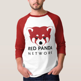 Camiseta Homens da panda vermelha/basebol unisex T