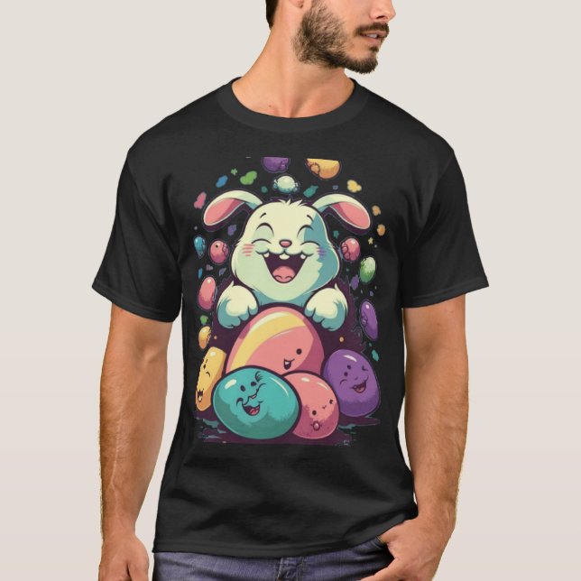 Camiseta Homens Da Páscoa De Coelhinho De Páscoa Bonitos Mu (Frente)