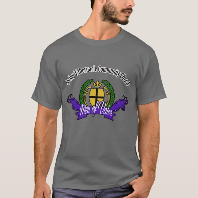 Camiseta Homens da valentia projetados pelo ébano por muito (Frente)