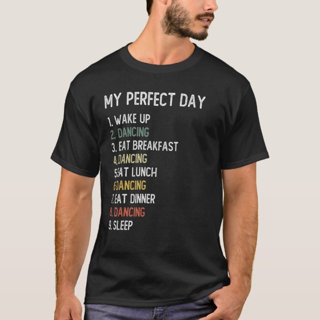 Camiseta Homens Dançando Dia Perfeito Rapazes Dançando Adol (Frente)