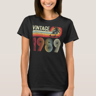 Camiseta Homens de 34 anos Vintage em 1989 Retro 34º Nascim