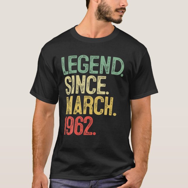 Camiseta Homens De 60 Anos De Idade, 60 Anos, Lenda De Aniv (Frente)