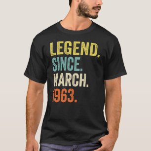 Camiseta Homens de 60 anos lenda desde março de 1963 60t