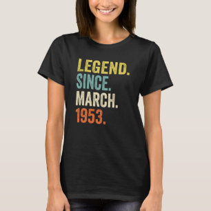 Camiseta Homens de 70 anos lenda desde março de 1953 70t