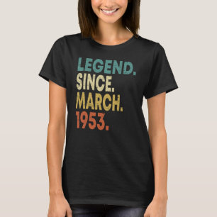 Camiseta Homens de 70 anos lenda desde março de 1953 70t