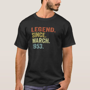 Camiseta Homens de 70 anos lenda desde março de 1953 70t