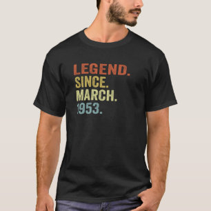 Camiseta Homens de 70 anos lenda desde março de 1953 70t