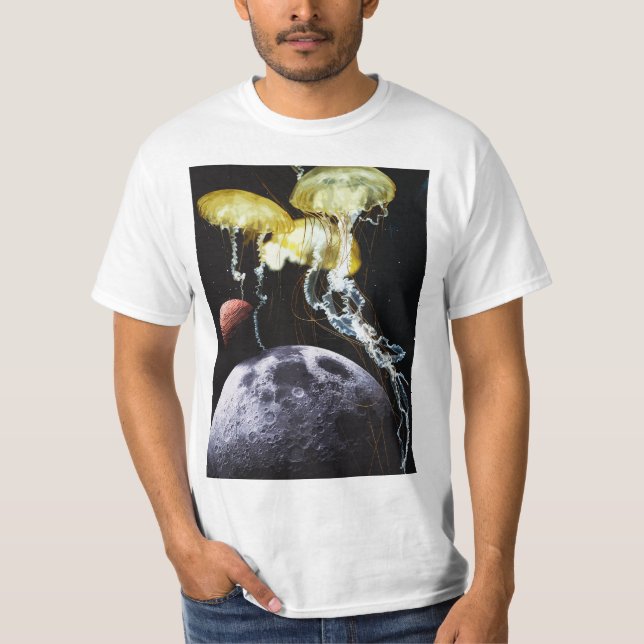 Camiseta Homens de águas-vivas espaciais (Frente)