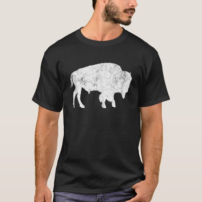 Camiseta Homens de Amante de os animais do Bison em Buffalo (Frente)