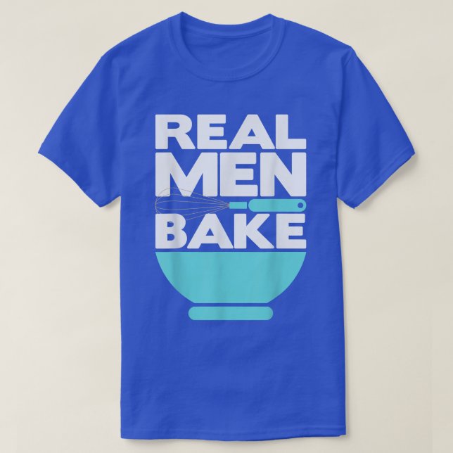 Camiseta Homens de Assar Real Baking Whisk e Bowl (Frente do Design)