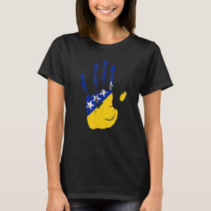 Camiseta Homens de Bandeira da Bósnia-Herzegovina Mulheres