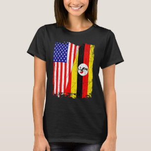 Camiseta Homens de Bandeira de Uganda Retroamericanos Patri