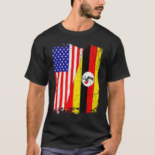 Camiseta Homens de Bandeira de Uganda Retroamericanos Patri