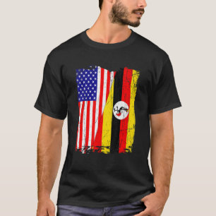 Camiseta Homens de Bandeira de Uganda Retroamericanos Patri