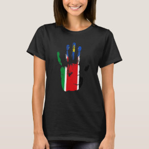 Camiseta Homens de Bandeira do Sudão do Sul Mulheres Crianç