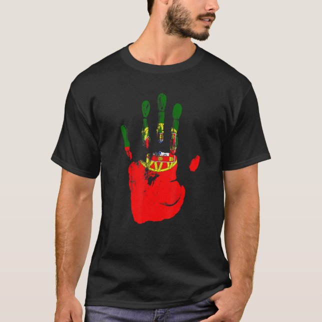 Camiseta Homens de Bandeira Portugal Mulheres Crianças (Frente)