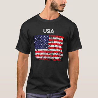 Camiseta Homens De Bandeira Retro-Americanos Mulheres 4 De 