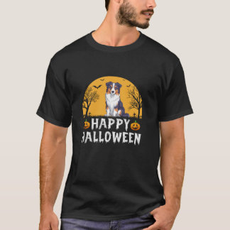 Camiseta Homens de Cachorro Australianos Felizes Halloween