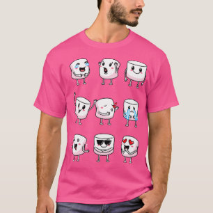 Camiseta Homens de Campanha de Emoticons Marshmallow