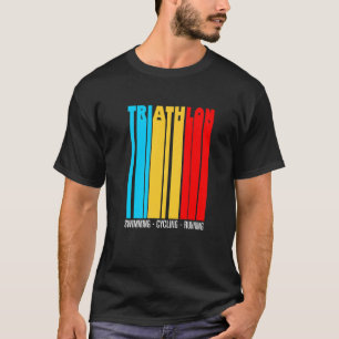 Camiseta Homens de esporte atlético Triathlon com bicicleta