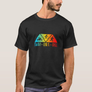 Camiseta Homens de esporte atlético Triathlon com bicicleta