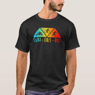 Camiseta Homens de esporte atlético Triathlon com bicicleta