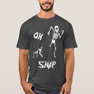Camiseta Homens de Halloween Oh Skelle Snap e Cão