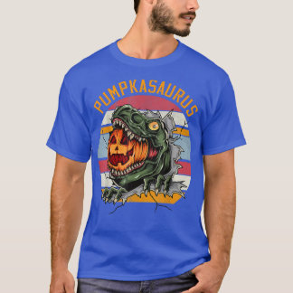 Camiseta Homens de Halloween Pumpkasaurus Dinosaur Pumpkin 
