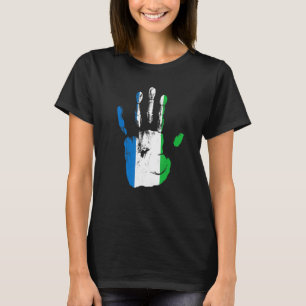 Camiseta Homens de Mão de Bandeira da Serra Leoa Mulheres C