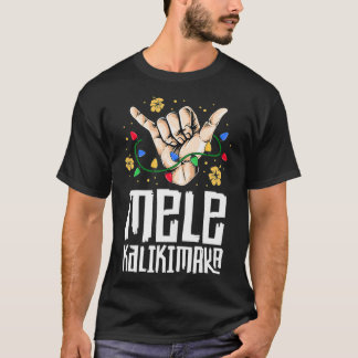 Camiseta Homens de Natal do Havaí Mele Kaliki Shaka Kalikim