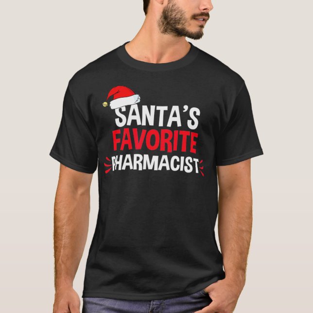 Camiseta Homens de Natal Farmacêuticos Favoritos Santas (Frente)