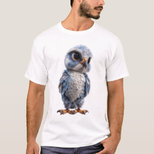 Camiseta Homens de Pássaro Falcão Raptor Bebê Azul Fofo