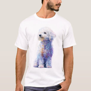 Camiseta Homens de Poodle Vibrante Iridescente Encaracolado