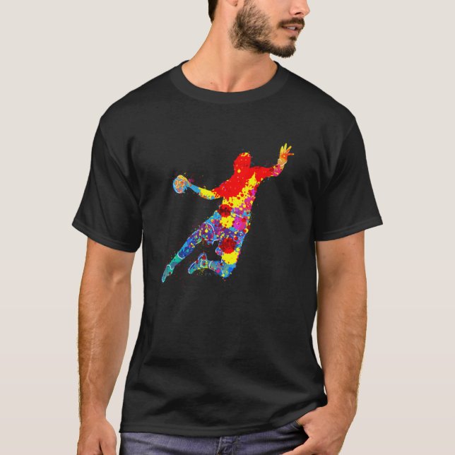 Camiseta Homens de treinadores de jogadores de handebol (Frente)