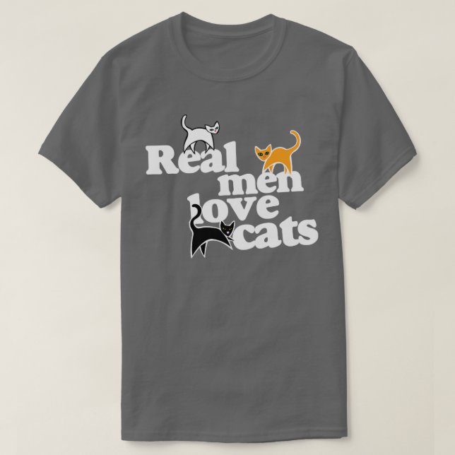 Camiseta Homens de verdade adoram gatos (Frente do Design)