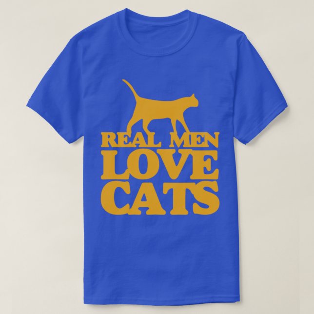 Camiseta Homens de verdade adoram gatos1 (Frente do Design)